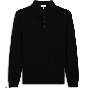 ❤️BUY 2 GET 1 FREE  REISS Trafford Merino Wool Slim Fit Long Sleeve Polo Shirt